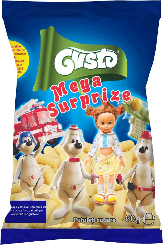 Pufuleti cu Mega surprize Gusto 60g 1*20